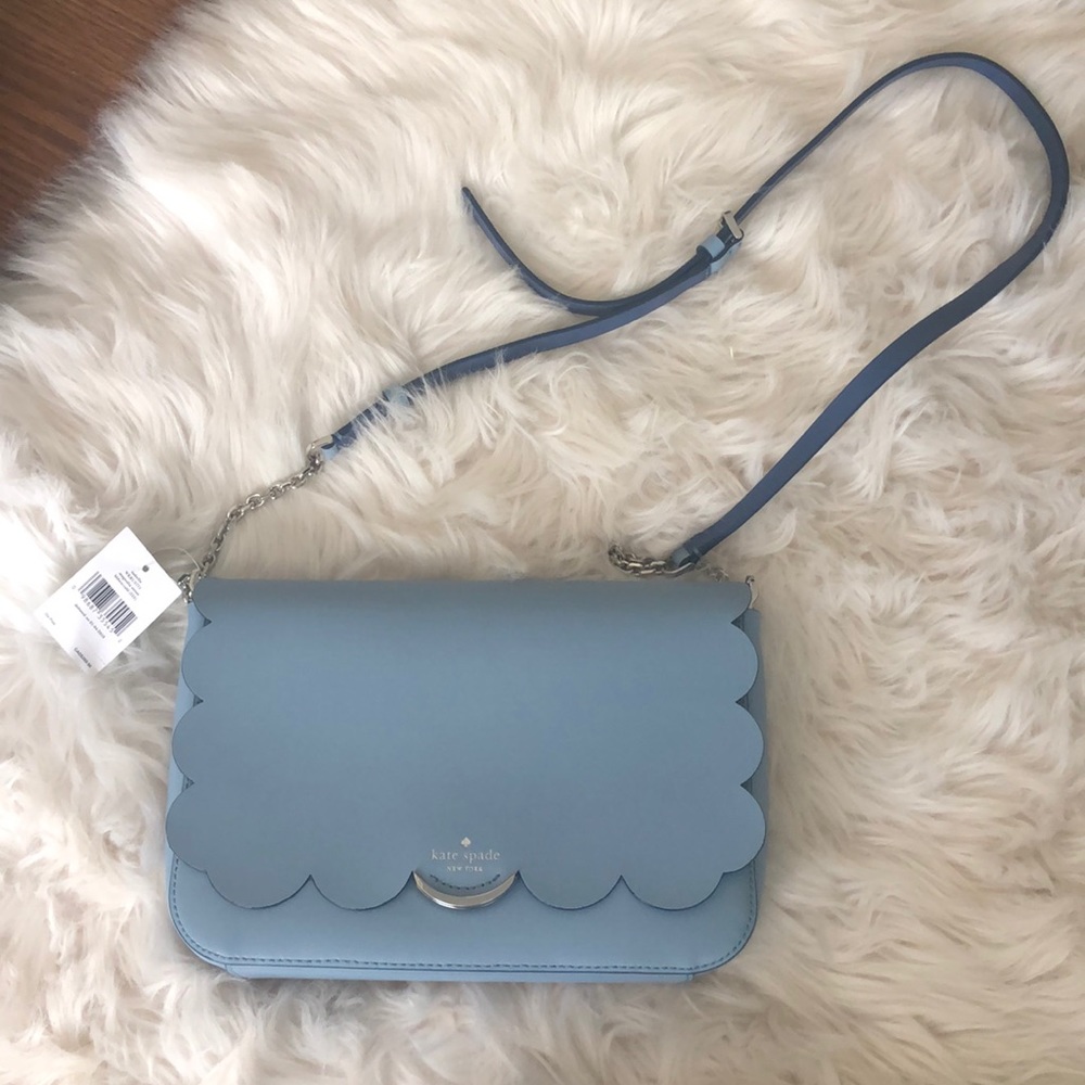 ⭐️NWT KATE SPADE NY BABY BLUE SCALLOPED BAG - Picture 5 of 15